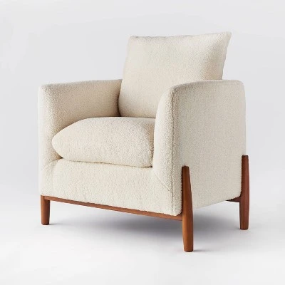 Elroy Faux Shearling Accent Chair With Wood Legs - Threshold™ Designed With Studio McGee - Image 12