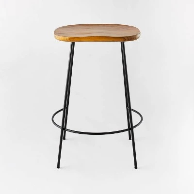 Metal Base Counter Height Barstools With Wood Seat Brown - Threshold™ Designed With Studio McGee - Image 2