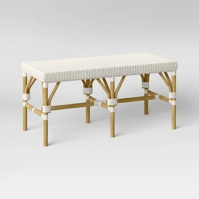 Perry Rattan Woven Bench Cream - Threshold™ - Image 2