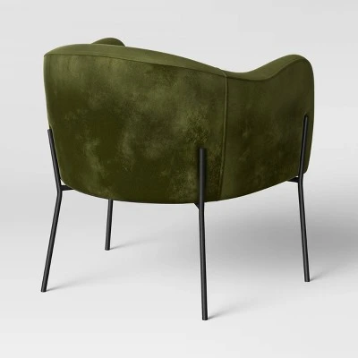 Gladden Rounded Back Anywhere Chair Dark Green - Threshold™ - Image 3