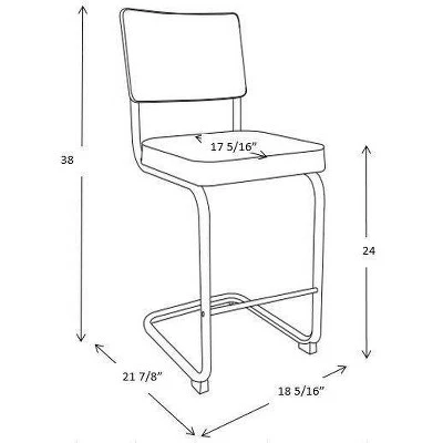 Cecilton Chrome Cantilever Counter Height Barstool Cream Boucle - Threshold™ - Image 7