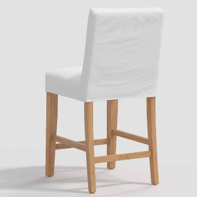Nazanin Slipcover Counter Height Barstool Twill White - Threshold™ - Image 3