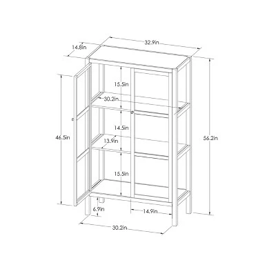 56.2" Hadley Library Cabinet With Glass Shell White - Threshold™ - Image 5