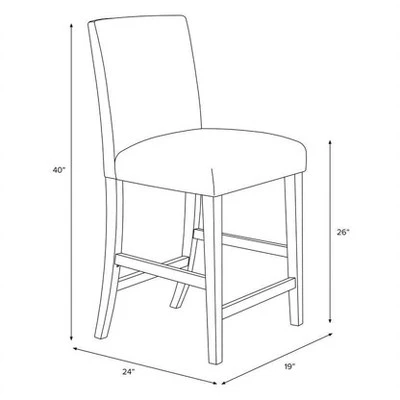 25" Velvet Parsons Counter Height Barstool Wood - Threshold™ - Image 5