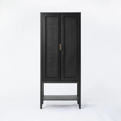 66" East Bluff Woven Cabinet Black - Threshold™ Designed With Studio McGee - Image 2