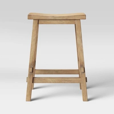 Halifax Farmhouse Wood Counter Height Barstool - Threshold™ - Image 3