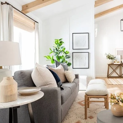 Mercer Rolled Upholstered Arm Chair With Casters Cream - Threshold™ Designed With Studio McGee - Image 8