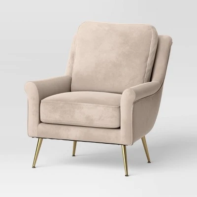 Carmine Luxe Arm Accent Chair With Brass Legs - Threshold™ - Image 9