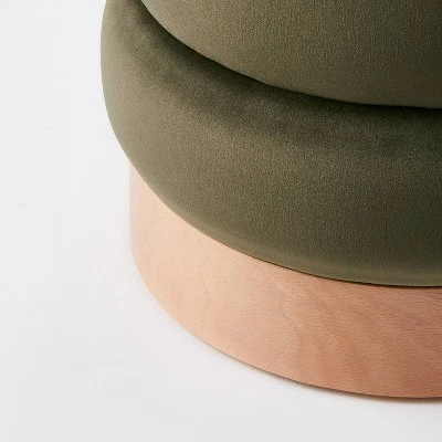 Clarkdale Channel Tufted Ottoman With Wood Base - Threshold™ Designed With Studio McGee - Image 3