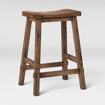 Halifax Farmhouse Wood Counter Height Barstool - Threshold™ - Image 2