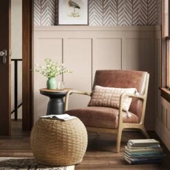 Avens Round Natural Caned Ottoman - Threshold™