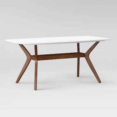72" Emmond Mid-Century Modern Dining Table White/Brown - Threshold™ - Image 2