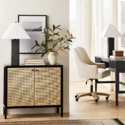 Springville 2 Door Decorative Storage Cabinet Black - Threshold™ Designed With Studio McGee