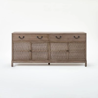 Brandeis Woven TV Stand For TVs Up To 60" Brown - Threshold™ Designed With Studio McGee - Image 2