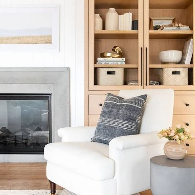 Mercer Rolled Upholstered Arm Chair With Casters Cream - Threshold™ Designed With Studio McGee - Image 7