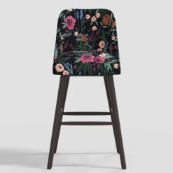Geller Modern Counter Height Barstool In Botanical Grant Floral Ink - Threshold™