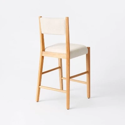 2pk Yalecrest Upholstered Seat And Back With Wood Frame Counter Height Barstools Cream/Natural - Threshold™ Designed With Studio McGee - Image 3