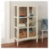 56.2" Hadley Library Cabinet With Glass Shell White - Threshold™