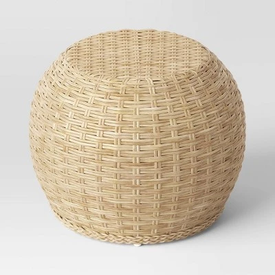 Avens Round Natural Caned Ottoman - Threshold™ - Image 2