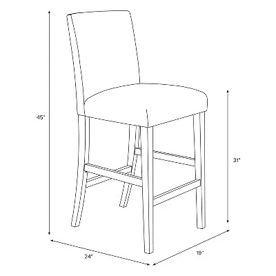 30" Velvet Parsons Barstool Wood - Threshold™ - Image 6