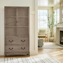 Brandeis Woven Cabinet Brown - Threshold™ Designed With Studio McGee