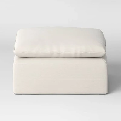 Haven French Seam Modular Sectional Sofa Cream (Ottoman Piece) - Threshold™ - Image 2