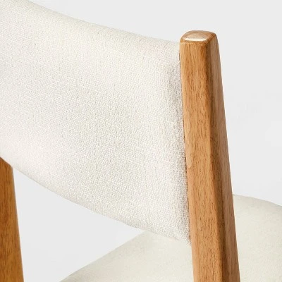 2pk Yalecrest Upholstered Seat And Back With Wood Frame Counter Height Barstools Cream/Natural - Threshold™ Designed With Studio McGee - Image 4