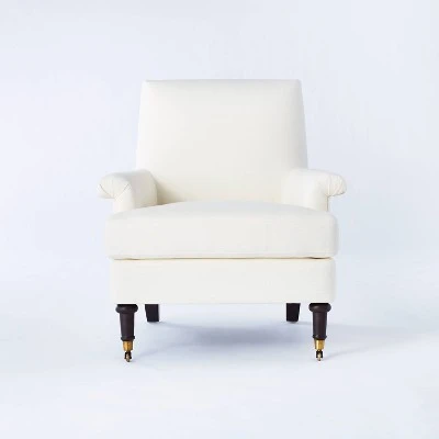 Mercer Rolled Upholstered Arm Chair With Casters Cream - Threshold™ Designed With Studio McGee - Image 2