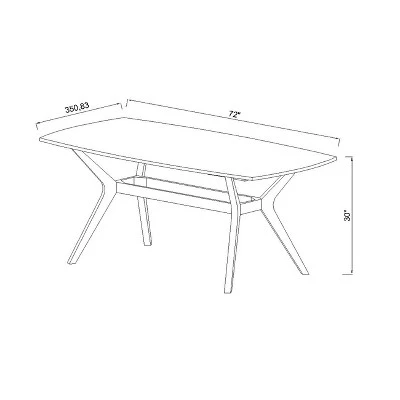 72" Emmond Mid-Century Modern Dining Table White/Brown - Threshold™ - Image 3