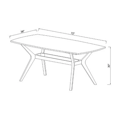 72" Emmond Mid-Century Modern Dining Table White/Brown - Threshold™ - Image 5