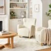 Kessler Wingback Faux Sherling Accent Chair Cream - Threshold™ Designed With Studio McGee