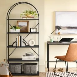72" Glasgow Metal Arch Bookshelf Black - Threshold™