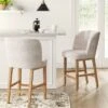 Winfall Tufted Barrel Counter Height Barstool Linen - Threshold™