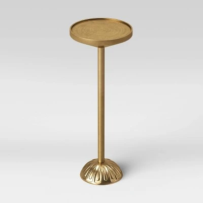 Catalana Round Figural Metal Drink Table Brass - Threshold™ - Image 2